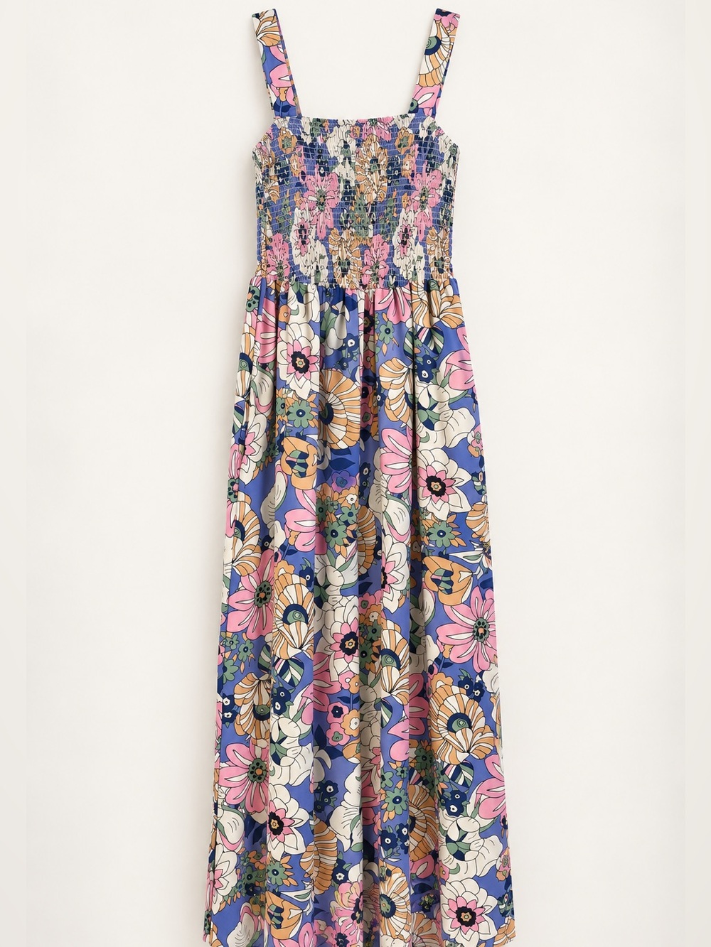 Floral Smocked Jumpsuit in Multicolor